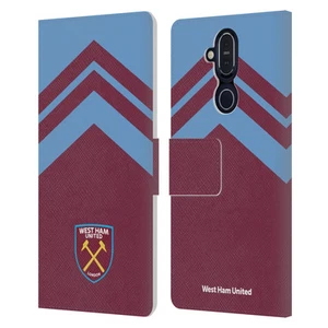OFFICIAL WEST HAM UNITED FC CREST GRAPHICS LEATHER BOOK CASE FOR NOKIA PHONES - Picture 1 of 15