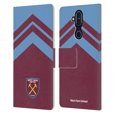 OFFICIAL WEST HAM UNITED FC CREST GRAPHICS LEATHER BOOK CASE FOR NOKIA PHONES - Image 1 of 4