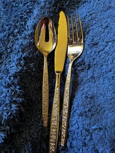 Stanley Roberts GOLD LA SPANA Elektroplate Besteck 3 Teile - gebraucht - Bild 1 von 2