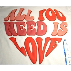 THE BEATLES Girl's White Graphic Tee Size Large 10/12 All You Need is Love - Picture 1 of 5