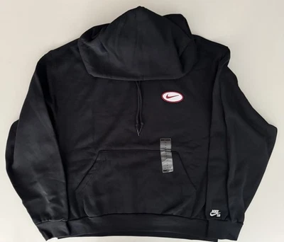 NIKE SB TRUCKIN FLEECE HOODIE 'BLACK' LOOSE FIT  SZ M SKATEBOARDING FV7380-010 - Image 1 of 4