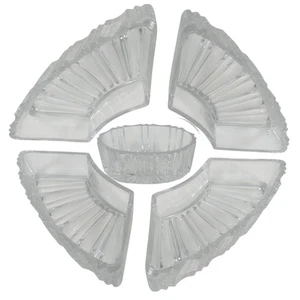 Hors D Oeuvres Tray Divided Relish Trays Clear Glass - Picture 1 of 24