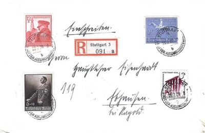 WW2 WWII German Third Reich used cover 1939 registered - Image 1 of 2