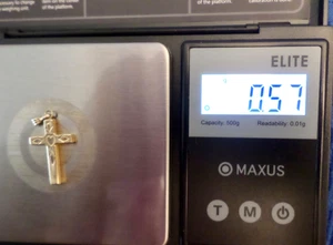 14k Yellow Gold Cross Heart Etched Small - Picture 1 of 3