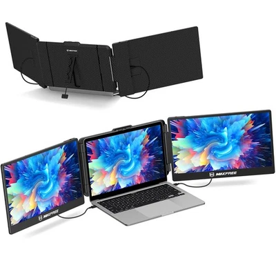 Triple Laptop Screen Extender, S2 14" 1080P HD Portable Dual Monitor for 13.3... - Image 1 of 4