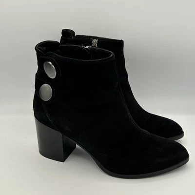 Alberto Fermani Tortora Gamuza Botines Negros Mujer Talla 39 Italia Tacón Bloque Foto 1 de 4