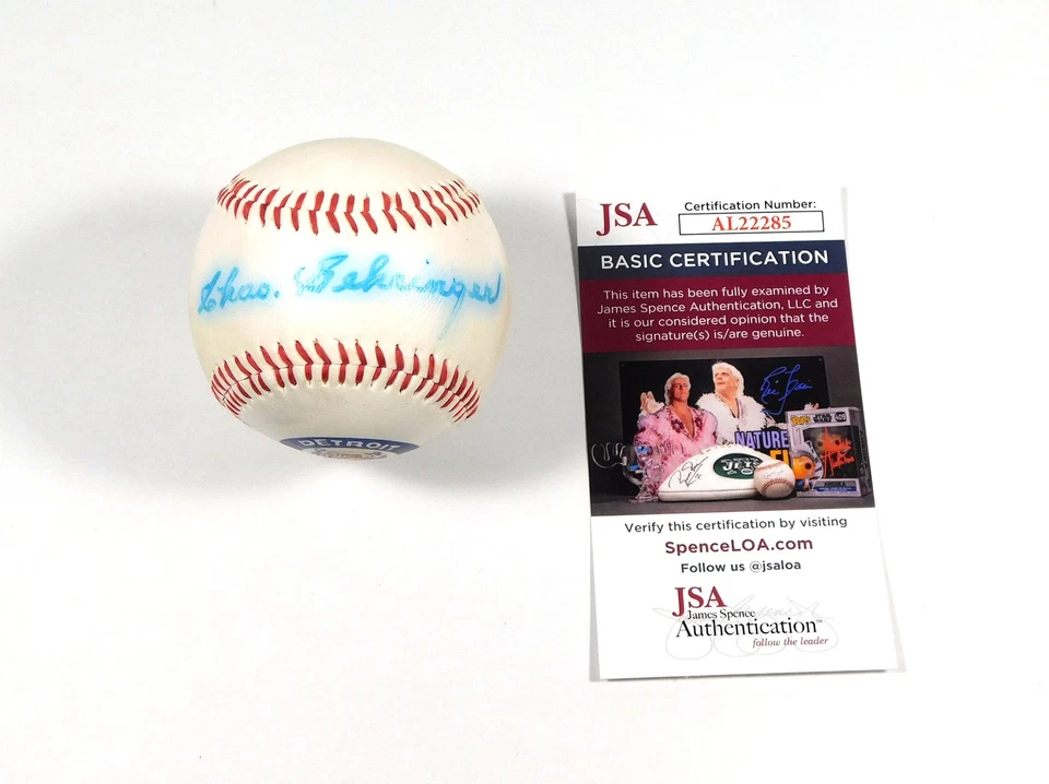 Chas Gehringer Signed Official Detroit Tigers Baseball JSA Auto - Image 1 of 4