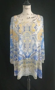 Blusa Top Mujer Colección JM Talla 3X Adorno Geométrico Abertura Manga Fría z21 - Imagen 1 de 18