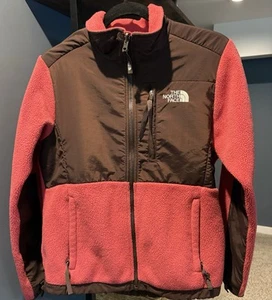 The North Face Fleece Jacket Girls Size Small Pink & Brown Denali Coat - Picture 1 of 8