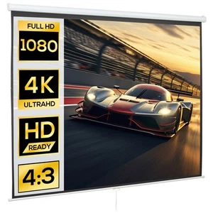 HOMCOM Schermo di Proiezione a Muro per Proiettori LED LCD Telo Proiettore 120" - Foto 1 di 10