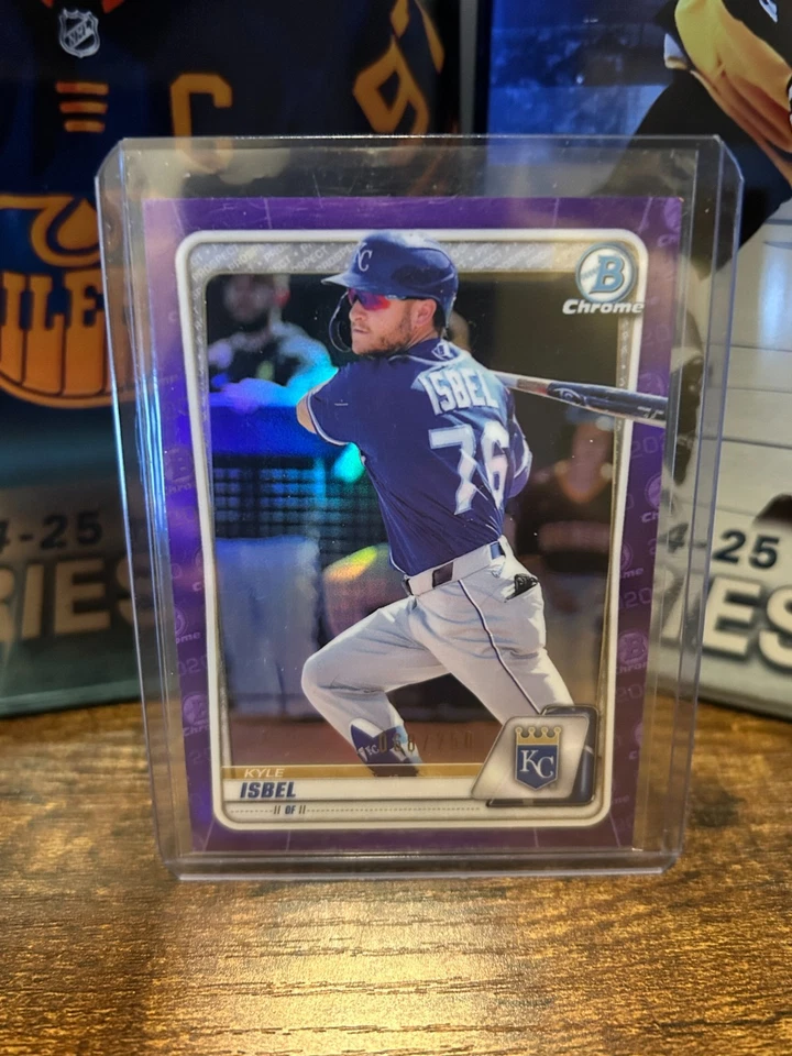 2020 BOWMAN DRAFT CHROME KYLE ISBEL PURPLE REFRACTOR /250 #BD-182 - Image 1 of 1