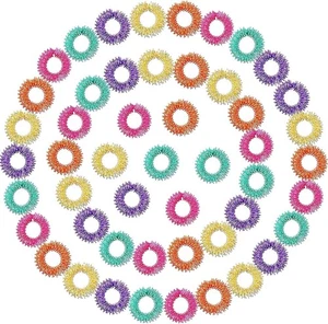 Blulu 50 Stück Akupressurringe stachelig sensorische Fingerringe stachelig Fingerakupressu - Bild 1 von 2