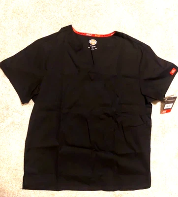 Camisa Dickies Enfermera Exfoliante Cuello en V Negra Talla Mediana Nueva con Etiquetas 1 Bolsillo Foto 1 de 4