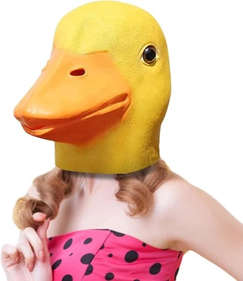 Máscara de cabeza de pato cara de Halloween animal goma látex sombreros disfraces utilería decoración Foto 1 de 4