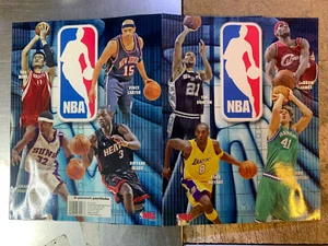 Carpeta escolar de baloncesto de la NBA Kobe Lebron Dirk Duncan Yao Vince Wade Amare RARA - Imagen 1 de 8