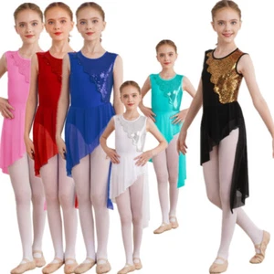 DE Mädchen Ballettkleid Pailletten Ballettanzug Ballett Trikot Modern Tanzkleid - Bild 1 von 140