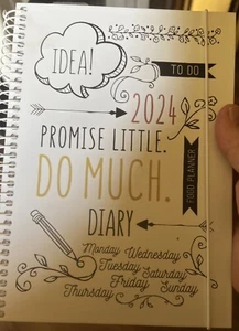 Doodle By Burde Monthly & Weekly Of 2024 White Spiral Planner Notebook - Picture 1 of 4