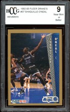 1992-93 Fleer Drake's #37 Shaquille O'neal Rookie Card BGS BCCG 9 Mint+