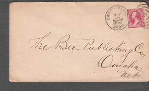 1898 cover Grand Island Nebraska to The Bee Publishing Co Omaha NE - Picture 1 of 2