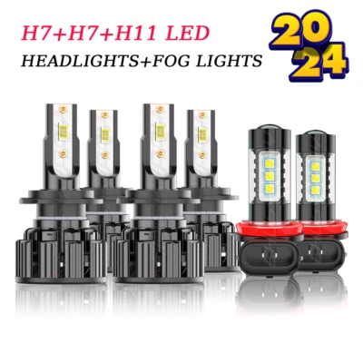 For Mercedes-Benz E350 B200 2008 -2011 4x LED Headlight + Fog 6X Bulbs GL White - Image 1 of 4