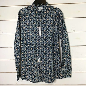 New Bar III Dress Shirt Slim Stretch Navy Orange Men's Large 16-16 1/2, 34-35 - Picture 1 of 7