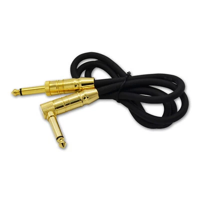 Cable de instrumento de guitarra conector de teléfono 1/4 ángulo recto a recto de 6 pies DORADO  Foto 1 de 4