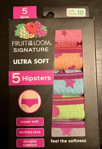 NUOVO Fruit of the Loom Signature Ultra Soft, HIPSTERS per Ragazze, Taglia 10, Confezione da 5 - Foto 1 di 1
