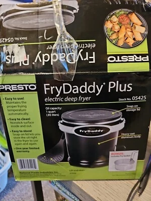 National Presto Fry Daddy Plus Deep Fryer 05425 Open Box Electric Basket - Image 1 of 3