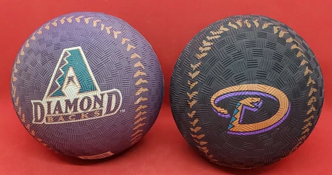 Lo of 2 Vintage Arizona Diamondbacks VIntage 5" Dbacks Sports Rubber Ball Cover