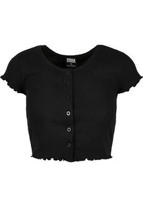 Cropped Button Up Rib TOP Schwarz - Bild 1 von 28