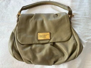 MARC JACOBS Handbag Tote Logo Plate Leather Green women's From japan Used - Picture 1 of 6