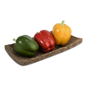 Vintage Grain Rectangular Shaped Hand Carved Natural Wood Kitchen Plate/Tray - Picture 1 of 4