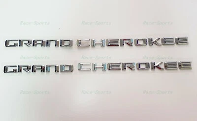 NEW 2PCS Kits Chrome GRAND CHEROKEE 3D Letters Emblems Nameplate Jeep Badge - Image 1 of 4