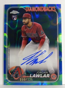 2024 Topps Chrome Rookie Autograph Jordan Lawlar lava Refractor #90/125 D-backs - Picture 1 of 2