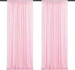 2Pcs 2Ft x 8Ft Pink Sequin Backdrop Curtains Glitter Photography Background S... - Picture 1 of 9