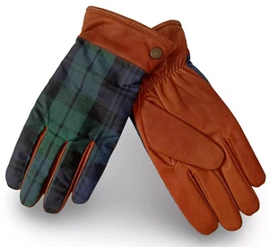 RELOJ POLO RALPH LAUREN TARTÁN AZUL MARINO GUANTES DE CUERO Forrados MEDIANO NUEVO CON ETIQUETAS NEGRO - Imagen 1 de 8