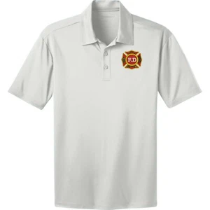 White Dri FIT Polo shirt FD FIREFIGHTER LOGO Embroidered / Add name available - Picture 1 of 3