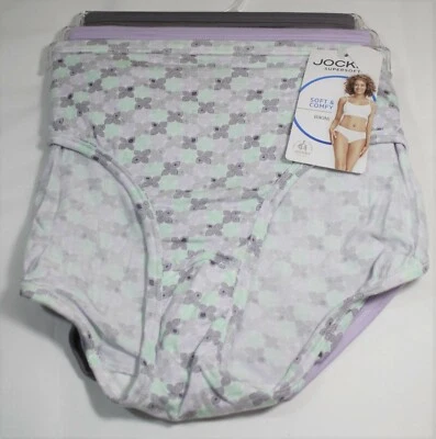 NWT JOCKEY set of 3 Supersoft  BIKINI 2070 LILAC GRAY GEOMETRIC - Image 1 of 4