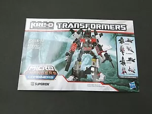 Kre-O Transformers Micro Changers Combiners: Superion Instruction Booklet A2226 - Picture 1 of 6