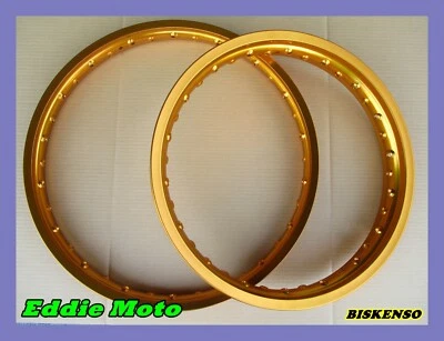 Fit HONDA CR250R 78-88 Aluminium Yellow Gold 21" F& 18" R 36H Wheel Rim Set#BI# Foto 1 de 4