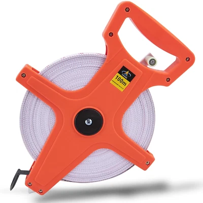 Open Reel Fiberglass Long 300 Ft Tape Measure Construction Track and Field 100 M
