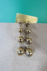 Vintage ca. 1 1/2" goldfarbene Ohrhänger - Bild 1 von 5