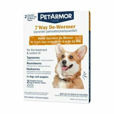 PETARMOR 7 WAY DE-WORMER FOR PUPPIES & SMALL DOGS 2 CHEWABLE TABS -SET OF 2 - Image 1 of 3