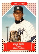 1991 ProCards Willie Smith #113 Albany-Colonie Yankees Baseball Card