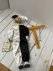Fisch Fluss Handwerk handgefertigte Narr Clown Holz Marionette Puppe - Bild 1 von 6