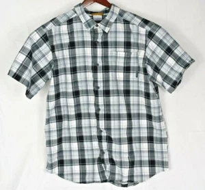 Columbia Sportswear camicia uomo manica corta XL plaid nero bianco bottoni davanti - Foto 1 di 5