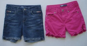 Girl size 6 and 6X - 2 pairs of Levis shorts Hot Pink and Denim Bermuda - Cute - Picture 1 of 6