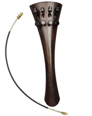 Rosewood Cello Tailpiece replacement, 4/4 Cello Tail piece with Finetuner Gut - Image 1 of 4