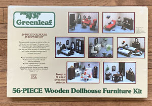 Vintage 1982 Greenleaf Miniature Dollhouse Furniture Kit #9010 56 Piece