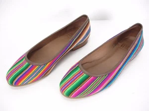 FORTRESS OF INCA PERU STRIPED FABRIC SLIP ON BALLET FLATS SHOES WOMEN'S 7 - Picture 1 of 10